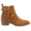 Tan - Back - Hush Puppies Womens-Ladies Jenna Leather Ankle Boots