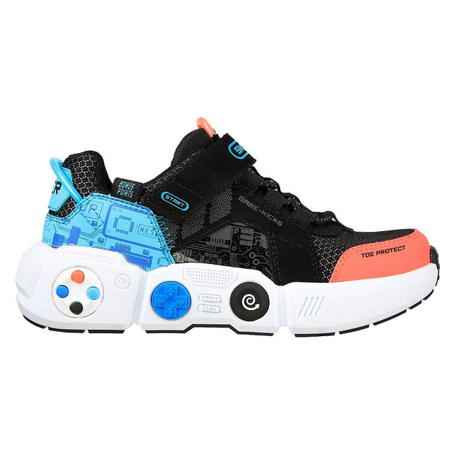 Black-Red-Blue - Back - Skechers Boys Gametronix Trainers