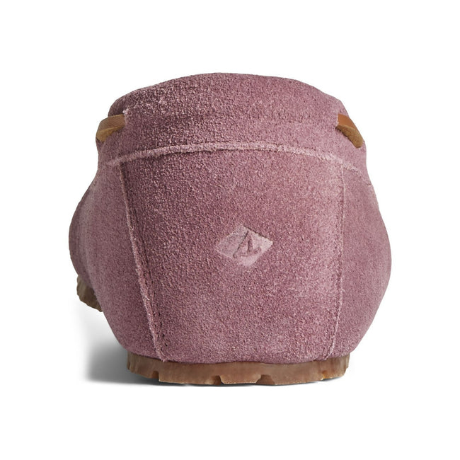 Mauve - Side - Sperry Womens-Ladies Reina Suede Slippers