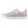 Slate-Multicoloured - Side - Skechers Childrens-Kids Twinkle Toes Sparkle Lite Leopard Shoes