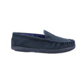 Navy - Back - Cotswold Mens Tresham Leather Moccasin Slippers