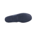 Navy - Side - Cotswold Mens Tresham Leather Moccasin Slippers