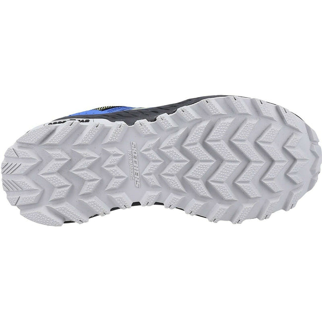 Royal Blue-Black - Close up - Skechers Boys Fuse Tread Leather Trainers