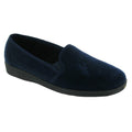 Navy - Front - Mirak Stag Mens Slip-On Slipper - Classic Mens Slippers