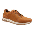 Tan - Front - Hush Puppies Mens Joseph Lace Leather Trainers