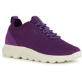 Purple - Front - Geox Womens-Ladies Spherica Leather Trainers