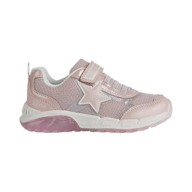 Light Rose - Back - Geox Girls Spaziale Leather Trainers
