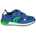 Royal Blue-Green - Back - Geox Boys Alben Leather Trainers