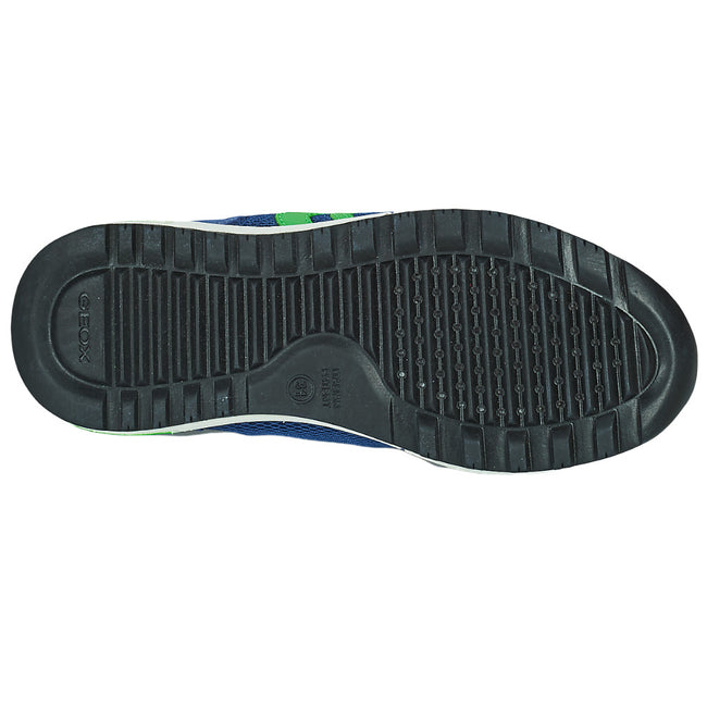 Royal Blue-Green - Close up - Geox Boys Alben Leather Trainers