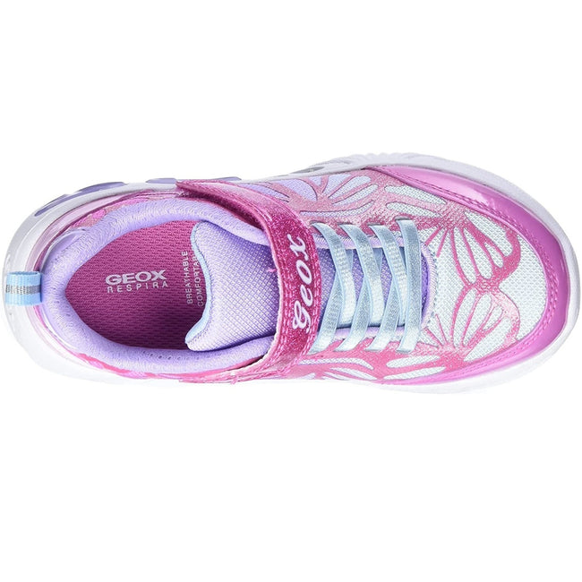 Fuchsia-Lilac - Lifestyle - Geox Girls Assister Faux Leather Trainers