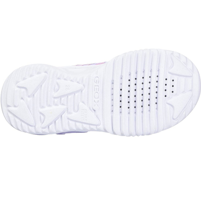 Fuchsia-Lilac - Pack Shot - Geox Girls Assister Faux Leather Trainers