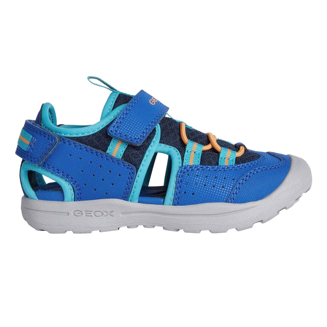 Royal Blue-Light Blue - Front - Geox Boys Vaniett Sandals