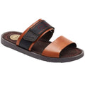 Tan - Front - Base London Mens Tangier Strappy Leather Sandals