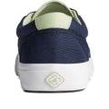 Navy - Side - Sperry Mens Striper II CVO SeaCycled Leather Trainers