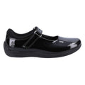 Black - Back - Hush Puppies Girls Marcie Patent Leather School Shoes