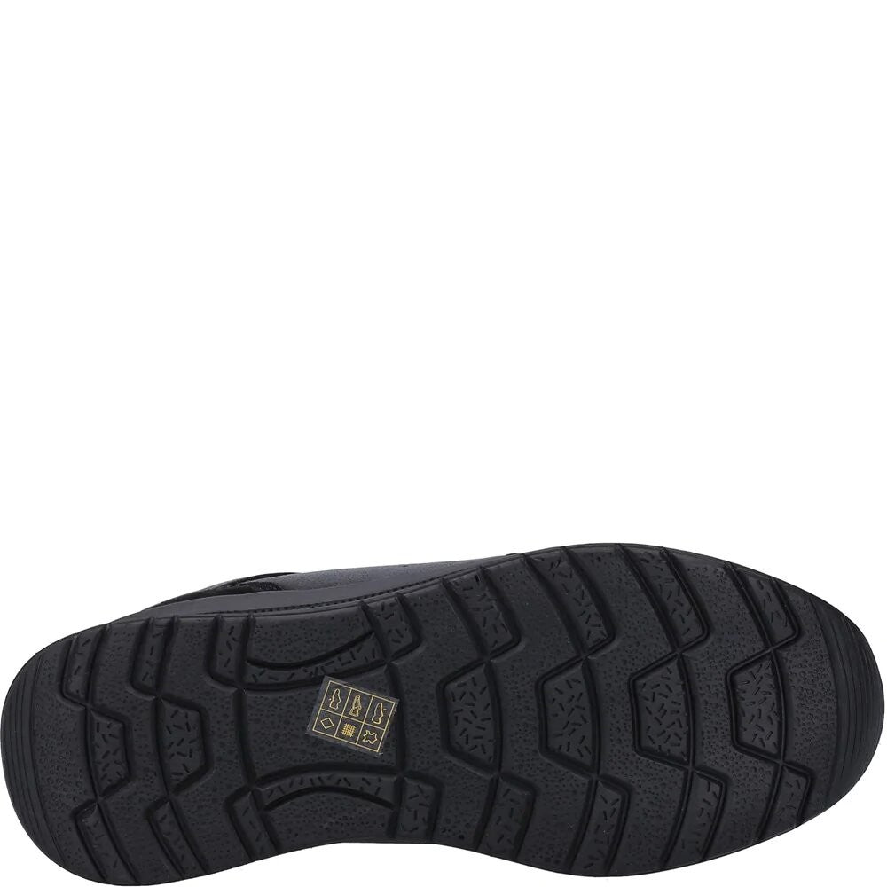Light Black - Back - Hush Puppies Mens Joseph Leather Trainers