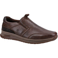 Light Brown - Front - Hush Puppies Mens Cole Leather Casual Shoes