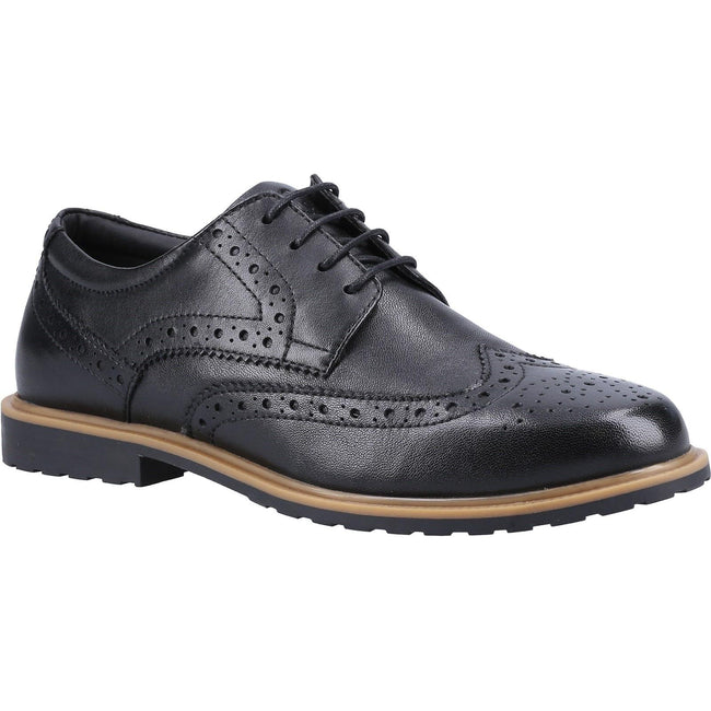 Black-Tan - Front - Hush Puppies Girls Verity Leather Brogues