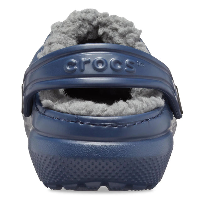 Navy-Charcoal - Pack Shot - Crocs Childrens-Kids Classic Lined Clogs