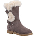 Grey - Front - Hush Puppies Girls Mini Megan Suede Boots