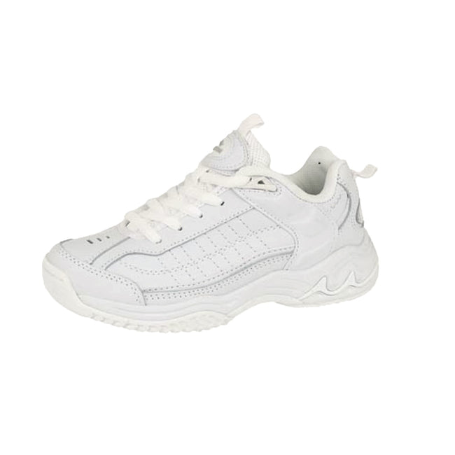 White - Side - Mirak Contender Touch Fastening Womens-Ladies Leather Trainers