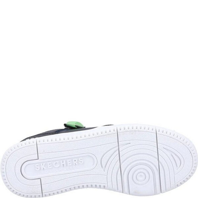 Black-Pink - Side - Skechers Girls Court Squad Color Remix Trainers