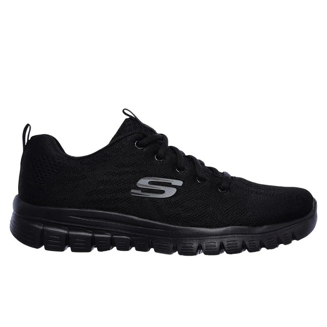Black - Back - Skechers Womens-Ladies Graceful Get Connected Trainers