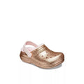 Gold-Barely Pink - Front - Crocs Childrens-Kids Glitter Lined Clogs