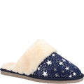 Navy - Front - Hush Puppies Womens-Ladies Arianna Stars Suede Slippers