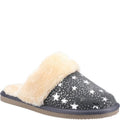 Grey - Front - Hush Puppies Womens-Ladies Arianna Stars Suede Slippers