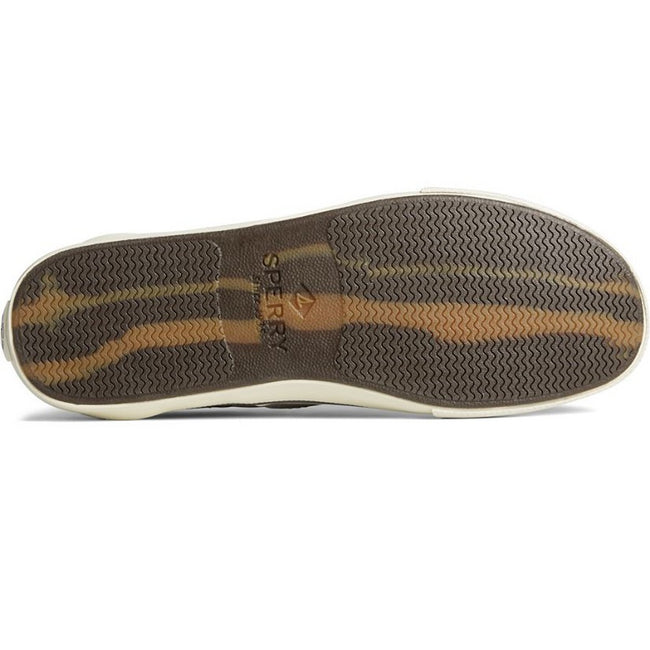 Grey - Side - Sperry Mens Striper II CVO SeaCycled Leather Trainers