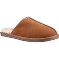 Tan - Front - Hush Puppies Mens Coady Suede Slippers