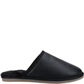 Black - Back - Hush Puppies Mens Coady Leather Slippers