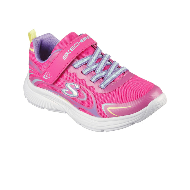 Pink-Purple - Front - Skechers Girls Wavy Lites Eureka Shine Trainers