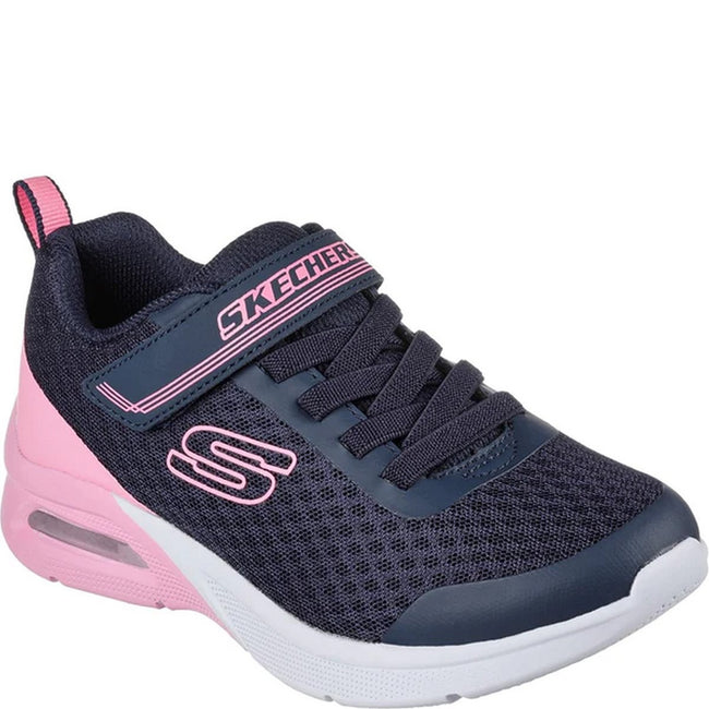 Navy - Front - Skechers Girls Microspec Max Epic Brights Trainers