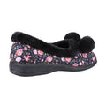 Black - Side - Fleet & Foster Womens-Ladies Goldfinch Floral Slippers