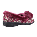 Burgundy - Side - Fleet & Foster Womens-Ladies Goldfinch Floral Slippers