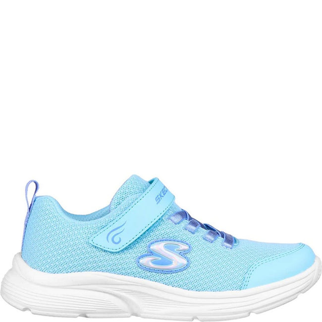 Aqua Blue - Back - Skechers Girls Wavy Lites Blissfully Free Trainers