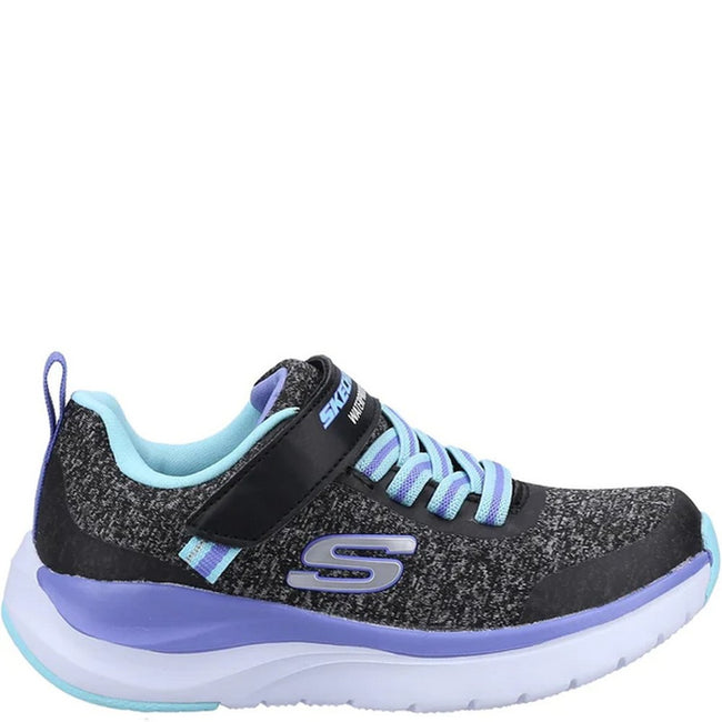 Black-Aqua Blue - Back - Skechers Girls Ultra Groove Jumper Trainers