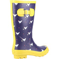Navy-Yellow - Back - Cotswold Childrens-Kids Farmyard Chicken Wellington Boots