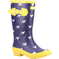 Navy-Yellow - Front - Cotswold Childrens-Kids Farmyard Chicken Wellington Boots
