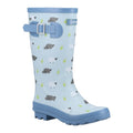 Blue - Back - Cotswold Childrens-Kids Farmyard Sheep Wellington Boots