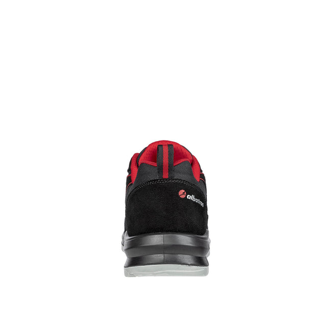 Red-Black - Back - Albatros Mens Clifton Suede Low Safety Trainers