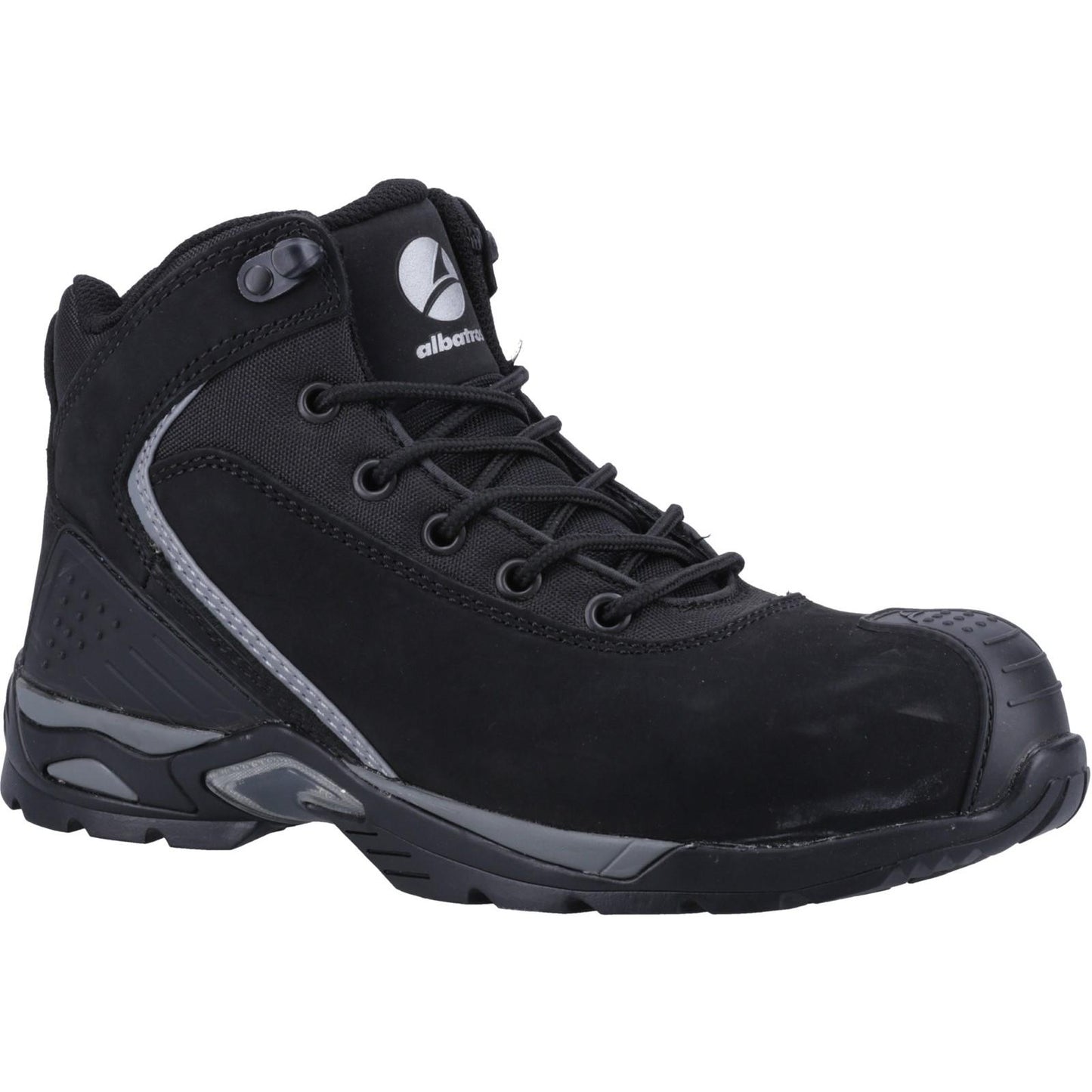 Black - Pack Shot - Albatros Mens Runner XTS Leather Mid Cut Safety Boots