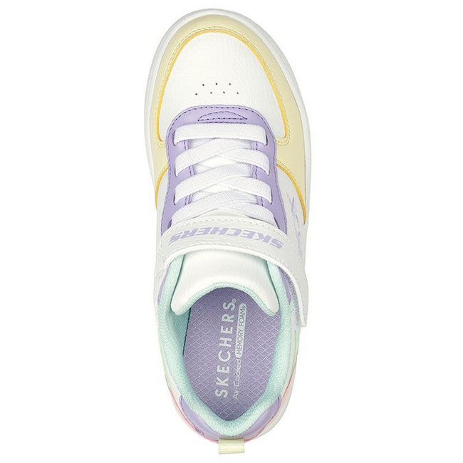 White - Lifestyle - Skechers Childrens-Kids Sport Court 92 Leather Trainers