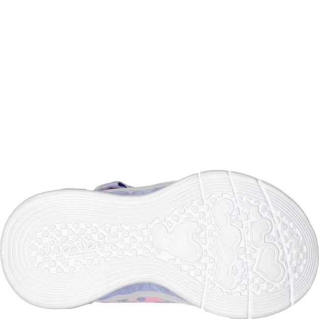 Pink-Lavender - Back - Skechers Girls Flutter Kind Spirit Hearts Light Up Trainers