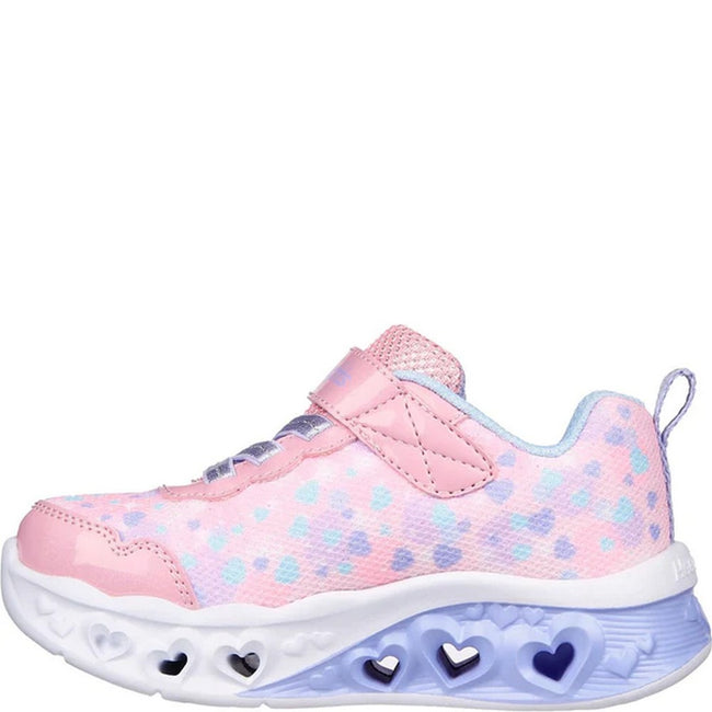 Pink-Lavender - Lifestyle - Skechers Girls Flutter Kind Spirit Hearts Light Up Trainers
