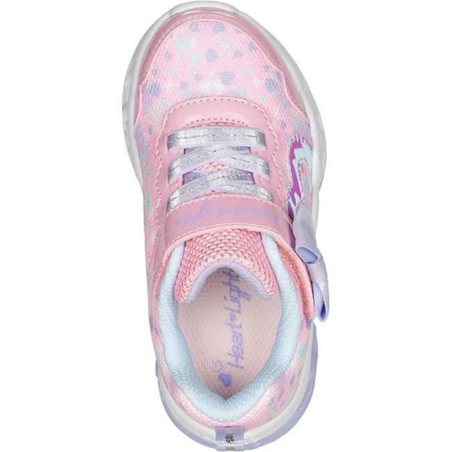 Pink-Lavender - Pack Shot - Skechers Girls Flutter Kind Spirit Hearts Light Up Trainers