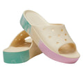 Vanilla-Multicoloured - Close up - Crocs Womens-Ladies Classic Ombre Platform Sandals