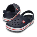 Navy Blue-Red - Close up - Crocs Childrens-Kids Crocband Clogs